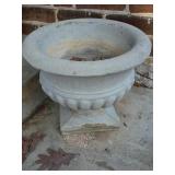 Two concrete planters, damage to base,