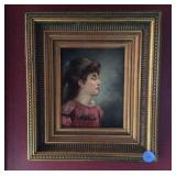 framed Decorator painting of lady