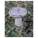 Aluminum Sundial on concrete base measures
