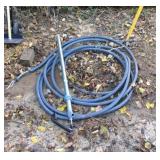 Group lot: one metal folding Saw Horse and Wire,