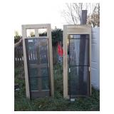 Two 30 inch doors, softwood frames with full