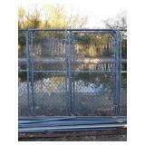 Two chain link walk through kennel section