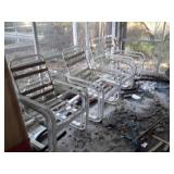 Four double frame patio chairs no cushions just