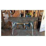Wooden top half moon folding table, 60 wide x 30