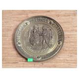 Two brass wall decor plates