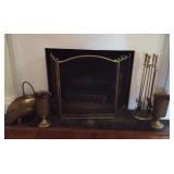 Fireplace set with andirons