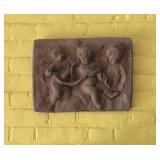 Cherub plaque, 16.5 x 12" high