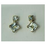 10K Yellow Gold Aquamarine Earrings