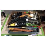 Large box flat of kitchen utensils - knives, ice
