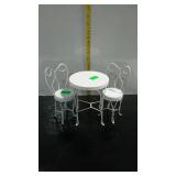 Doll size 3-pc metal ice cream parlor table and