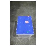 Clear tote with locking blue lid - 12 gallon