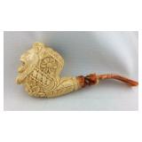 Tobacco pipe - Carved lions head design with
