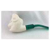 Tobacco pipe - carved rams head design