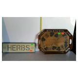 Home décor "herbs" wall sign and toll style