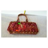 Ladies purse with jewels & embroidered elephant