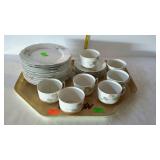 China - 24-pcs green floral pattern, Carlsbad,