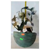 Metal wall décor water fountain - planter with