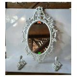 Home décor oval wall mirror with pair of matching