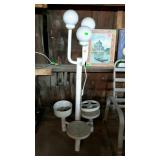 Patio floor lamp with three attached plant