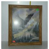 Print - Oak framed "America The Beautiful" eagle