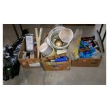 Misc - three box lots, plastic sheeting, ice
