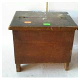 Shoe shine box with hinged half lid - includes