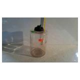 9" Oil bottle - glass with metal screw on spout