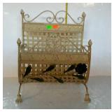Home décor iron log / magazine rack with floral