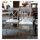 Three white kitchen chairs - need paint touch up