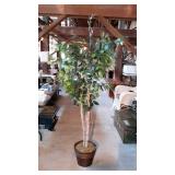 Artificial tree in home decor planter basket, 78"