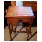 Single drawer stand with turned legs - 17 x 12 x