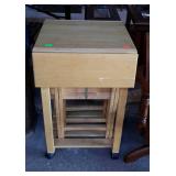 Drop leaf cart on caster wheels with TV tray