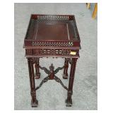 Asian style lamp table with pull-out writing tray