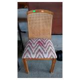 Dining chair with cane back and padded
