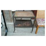 Industrial 2-shelf cart on castor wheels, metal -