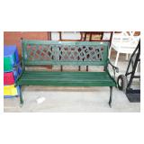 Park bench with cast iron sides and back insert,