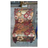 Accent chair with floral upholstery - copper,