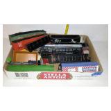 Train cars, mostly parts