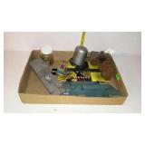 Train layout parts lot - railroad crossing,