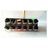 Spice rack with twelve spice jars - 13.5" long