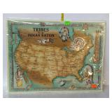 Wall décor map, "Tribes of the Indian Nation" -
