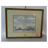 Sailboat print "Chesapeake Racing Log Canoes",