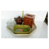 Home décor - tissue holder, Fostoria covered