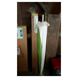 Patio umbrella, jungle green and white, 6 foot 6