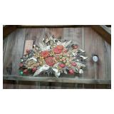 Plastic wall decor floral piece 36x26
