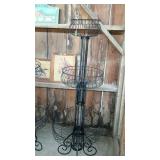 Shelf, Three tier wrought iron store shelf 67"