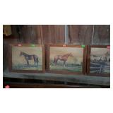 Six horse theme pictures cardboard style some