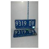 Maryland license plate 1971 - 9319 DV