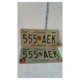 Maryland license plate 30th anniversary 555 AEK