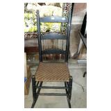 Rocking chair with rush bottom and ladder back